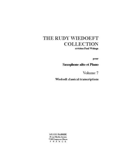 Wiedoeft Collection, Volume 7 - Classical Transcriptions