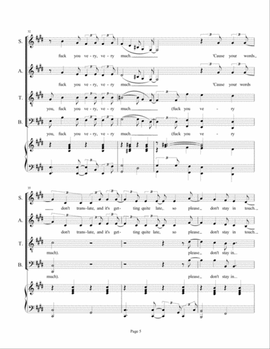 Fuck You 4-Part scores gallery preview page 5