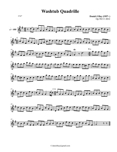 Washtube Quadrille (Opus 582) Treble clef image number null