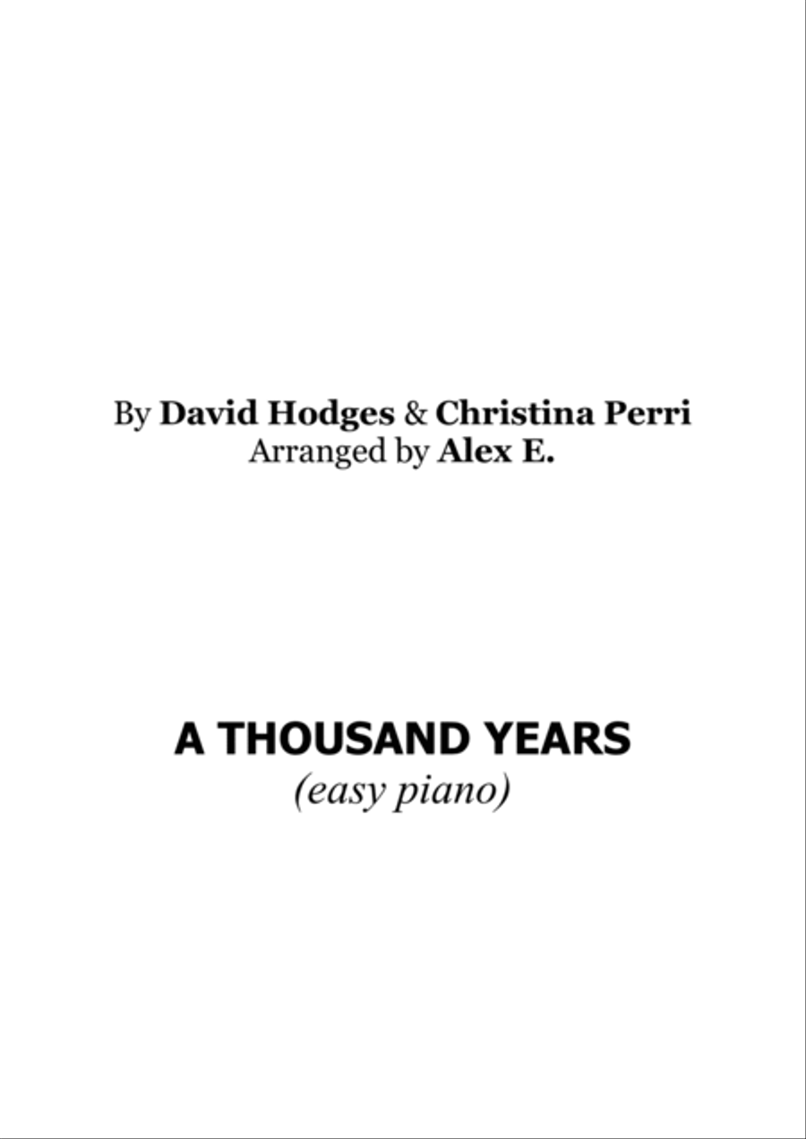 A Thousand Years Easy Piano scores gallery preview page 4