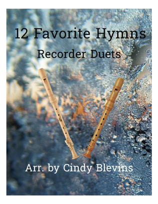 Book cover for 12 Favorite Hymns, Recorder Duets