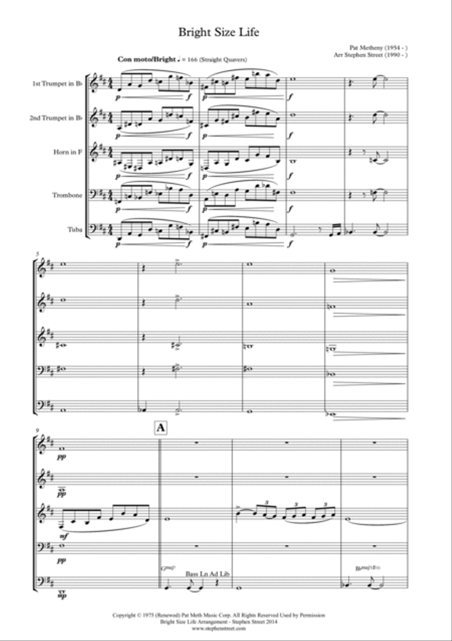 Bright Size Life Bright Size Life Brass Band scores gallery preview page 2