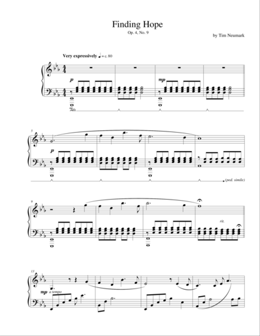 Finding Hope Finding Hope Piano Solo scores gallery preview page 1