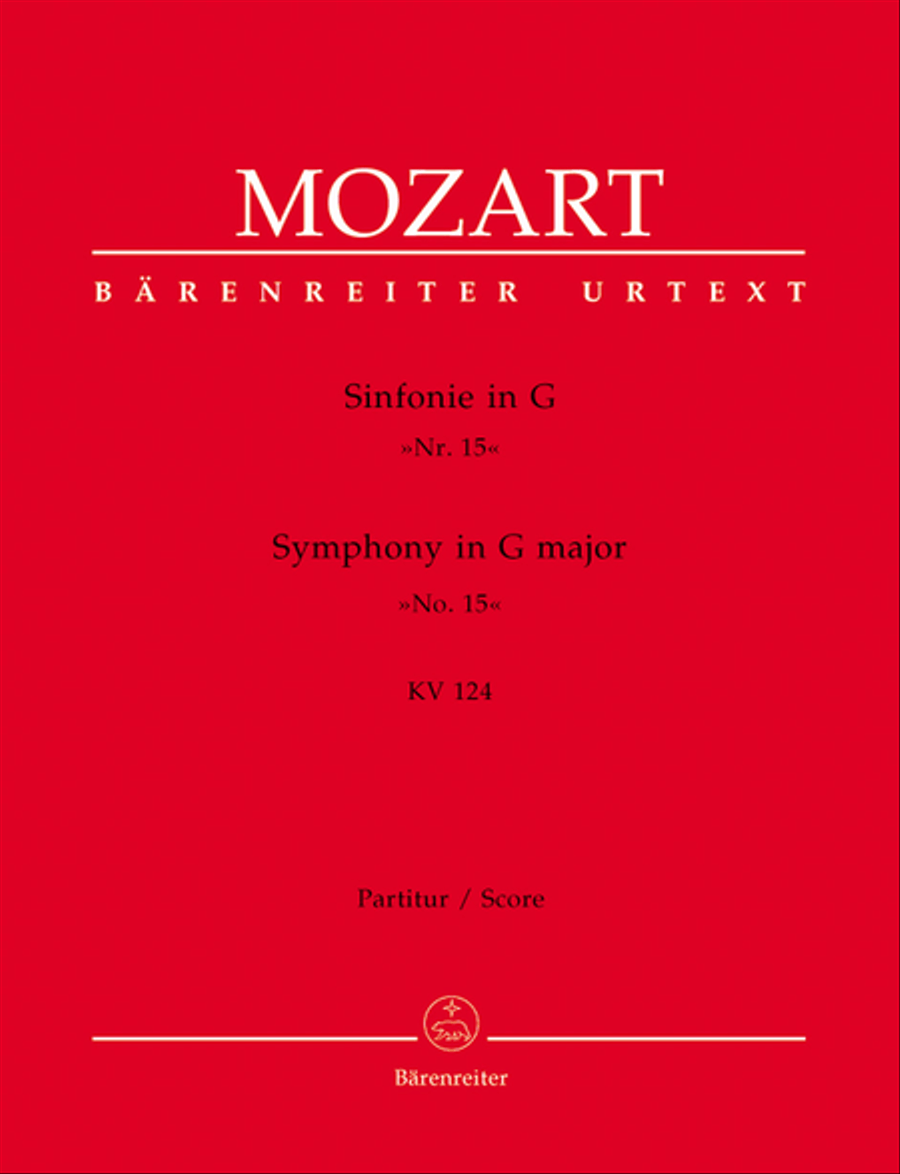 Symphony, No. 15 G major, KV 124 Chamber Orchestra scores gallery preview page 1