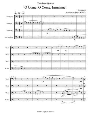 O Come, O Come, Immanuel (Emmanuel) - Trombone Quartet