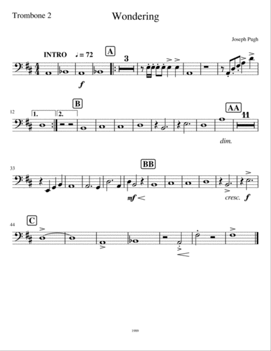 Concerto #1(Wondering) Concert Band scores gallery preview page 6