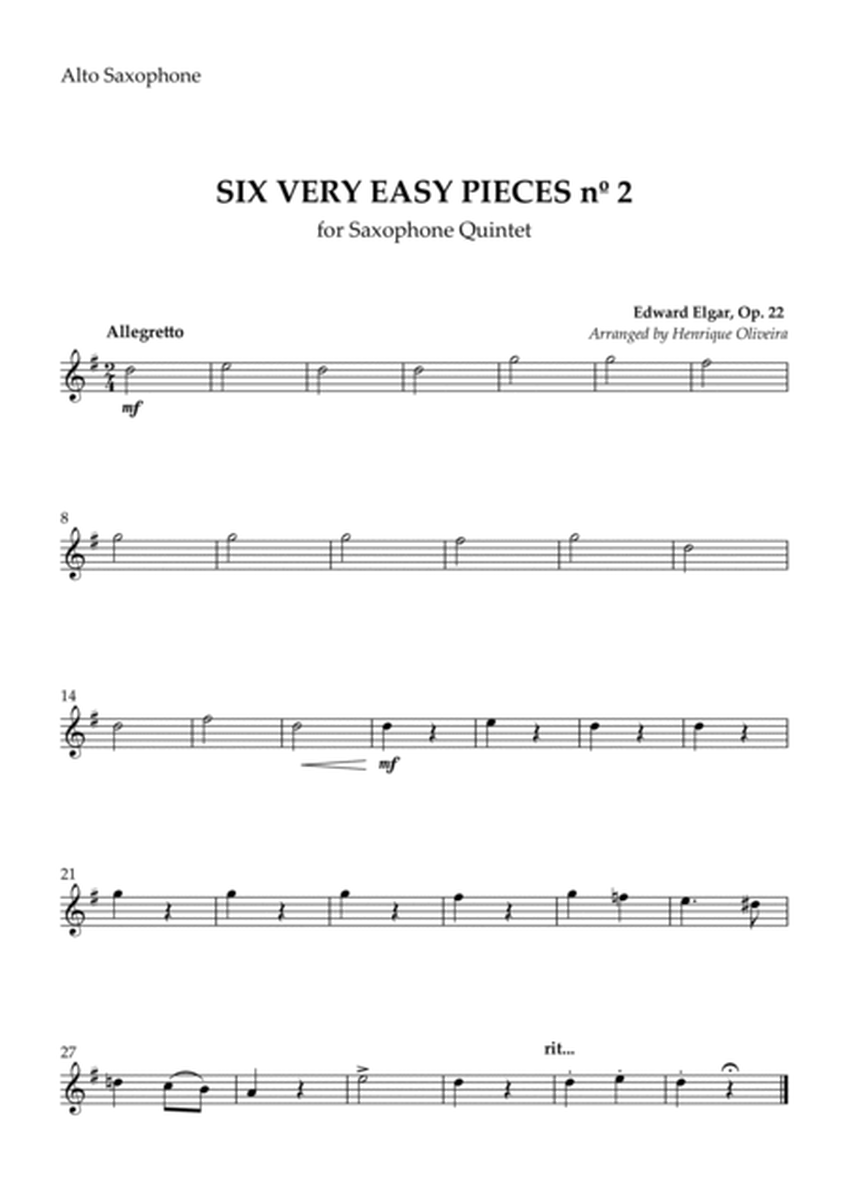 Six Very Easy Pieces nº 2 (Allegretto) - for Saxophone Quintet image number null
