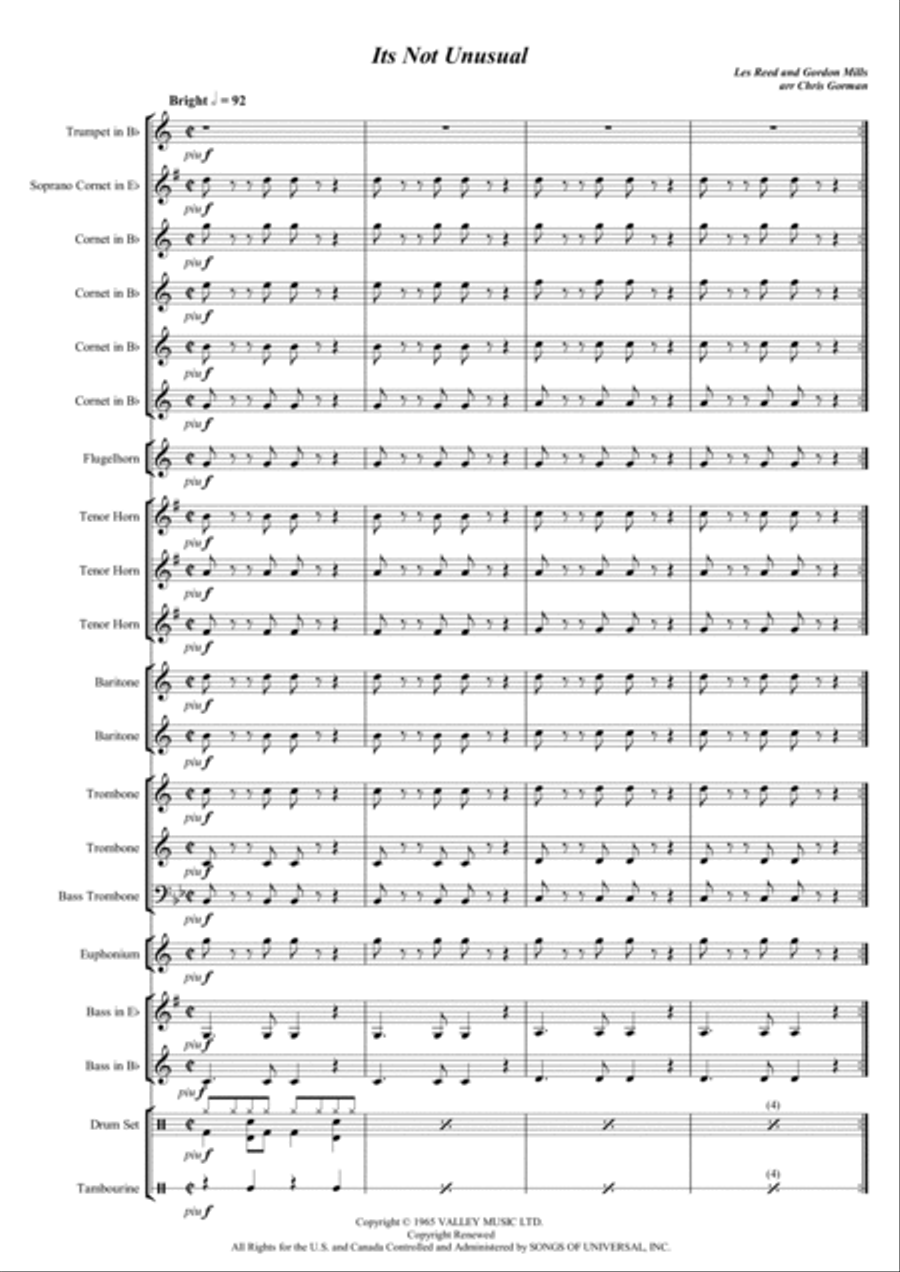 It's Not Unusual Brass Band scores gallery preview page 2