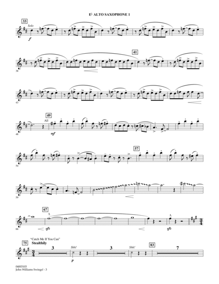 John Williams Swings! - Eb Alto Saxophone 1