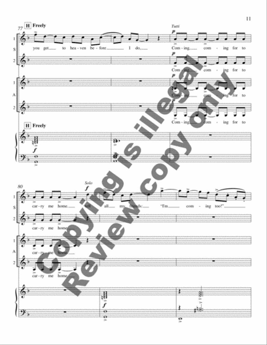 Tambourines from Harlem Songs SSAA scores gallery preview page 9