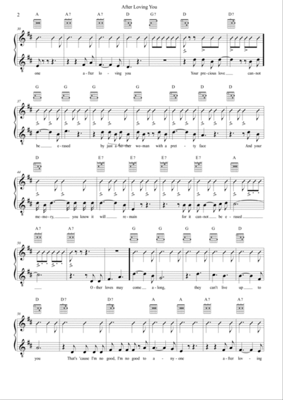 After Loving You After Loving You Piano, Vocal, Guitar scores gallery preview page 3