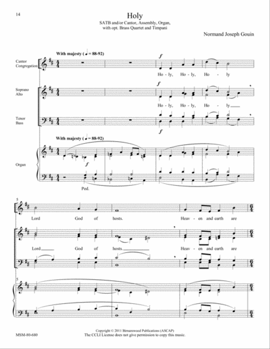 Mass of Saints Peter and Paul: Eucharistic Acclamations 4-Part scores gallery preview page 2