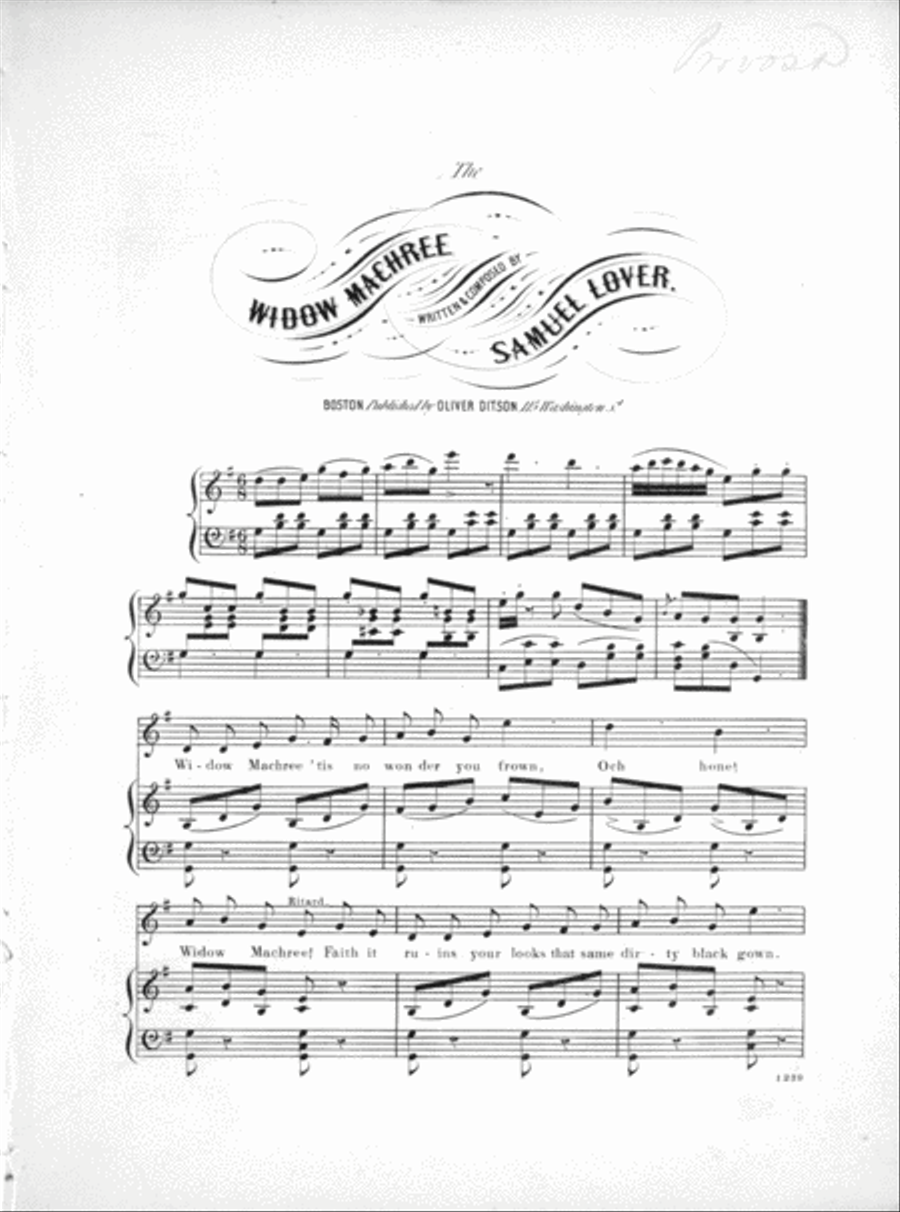 Widow Machree Voice scores gallery preview page 1
