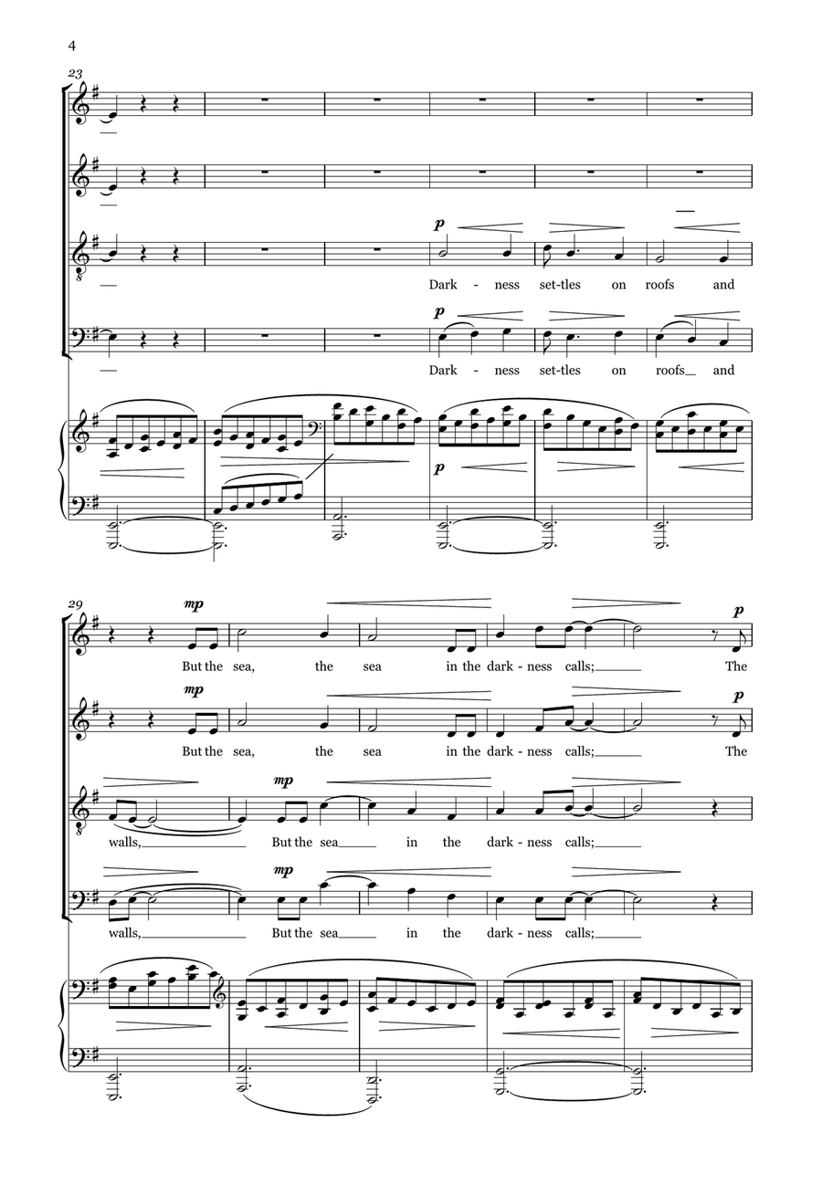 The Tide Rises, the Tide Falls (SATB and piano) 4-Part scores gallery preview page 4