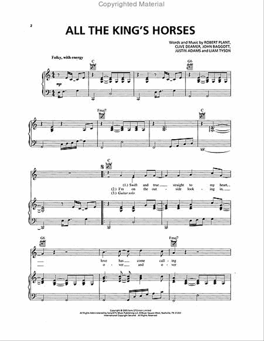 The Best of Robert Plant The Best of Robert Plant Piano, Vocal, Guitar scores gallery preview page 2