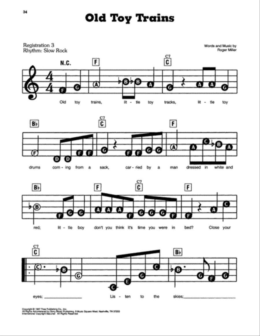 Old Toy Trains Electronic Keyboard scores gallery preview page 1