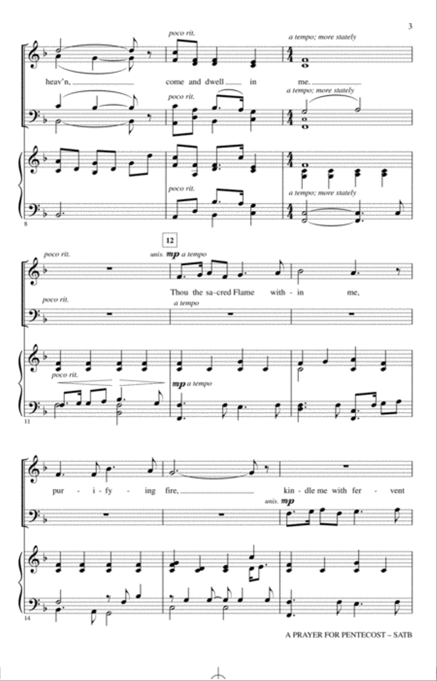 A Prayer For Pentecost 4-Part scores gallery preview page 2