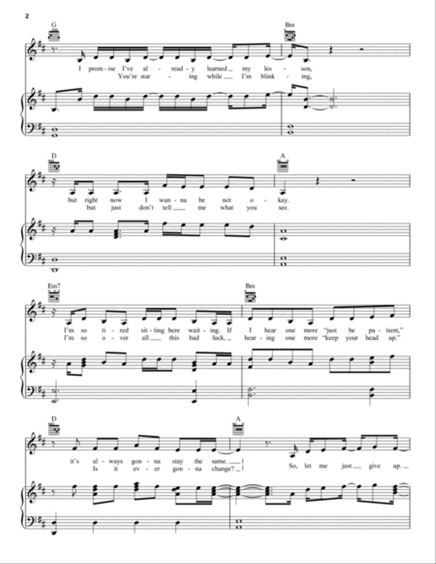 You Don't Know You Don't Know Piano, Vocal, Guitar scores gallery preview page 2