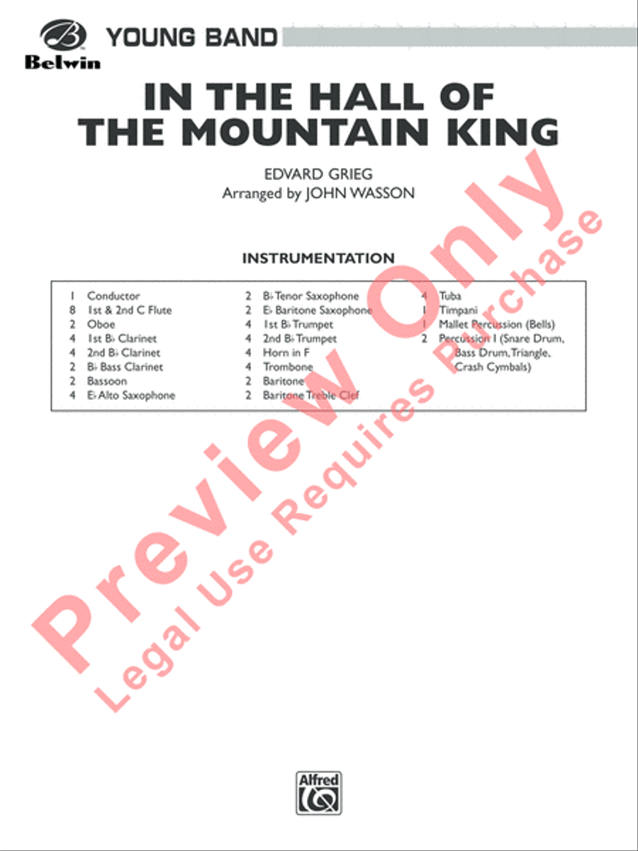 In the Hall of the Mountain King Concert Band scores gallery preview page 2