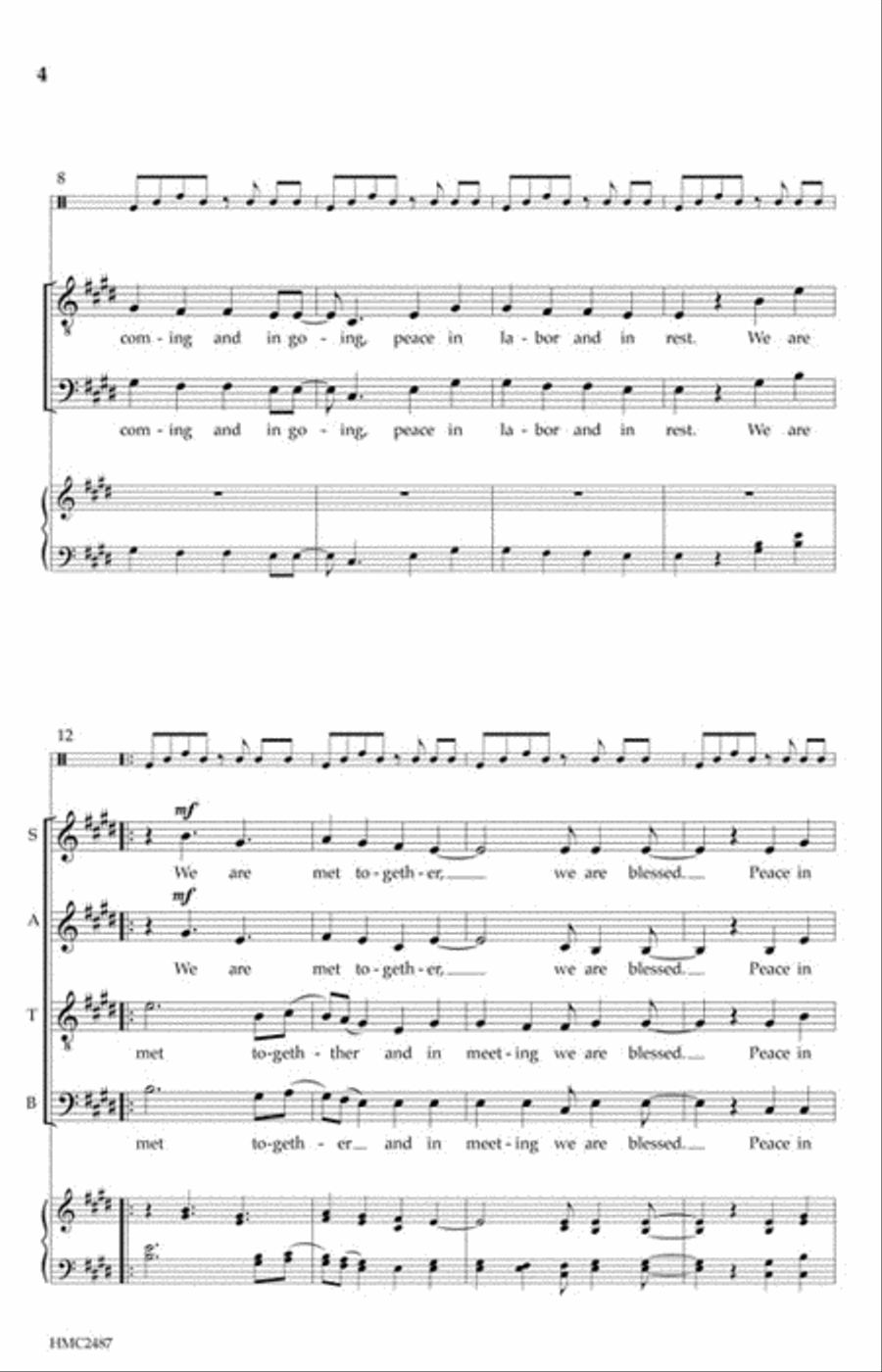 In Meeting We Are Blessed 4-Part scores gallery preview page 3