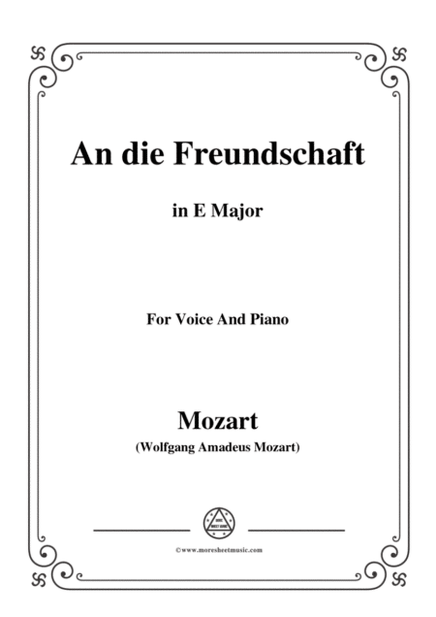 Mozart-An die freundschaft,in E Major,for Voice and Piano image number null