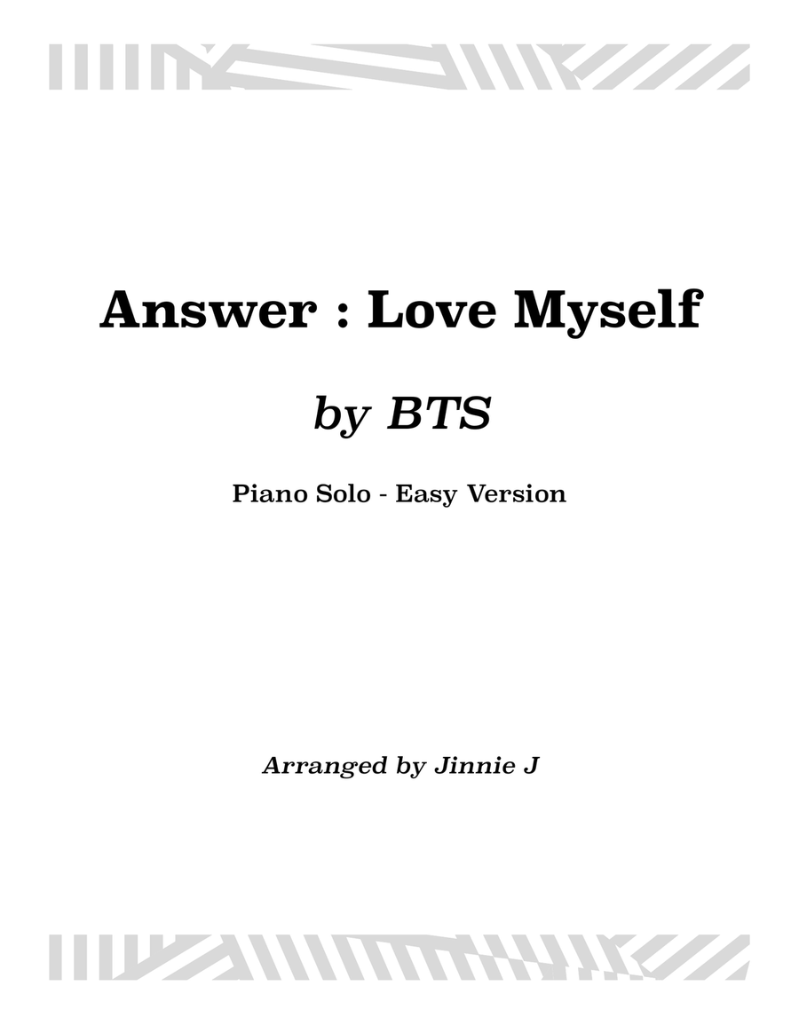 Answer: Love Myself Piano Solo scores gallery preview page 1
