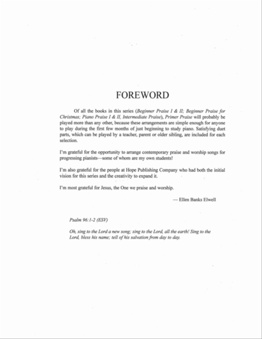 Primer Praise Primer Praise Piano Solo scores gallery preview page 4