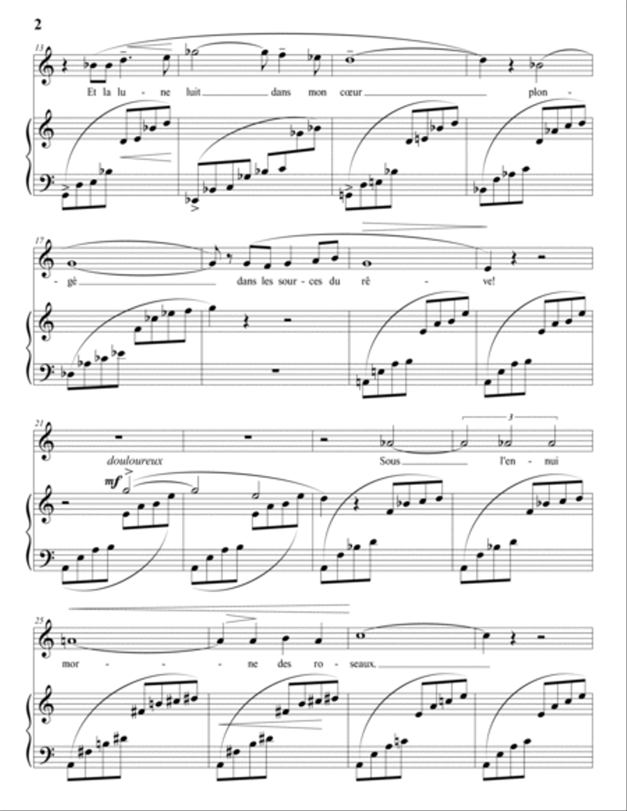 BOULANGER: Reflets (transposed to A minor) Voice scores gallery preview page 3