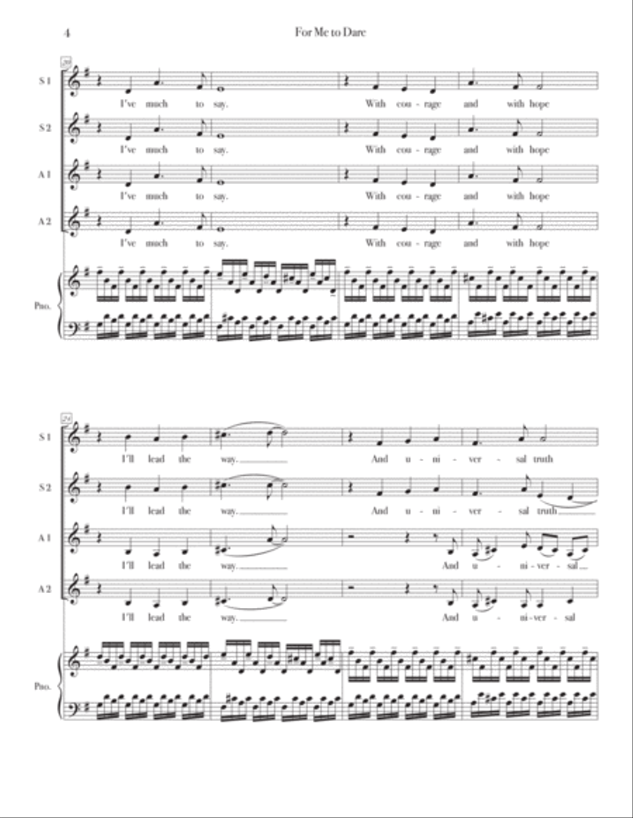For Me To Dare For Me To Dare SSA scores gallery preview page 4