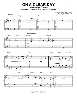 Book cover for On A Clear Day (You Can See Forever) [Jazz version] (arr. Brent Edstrom)