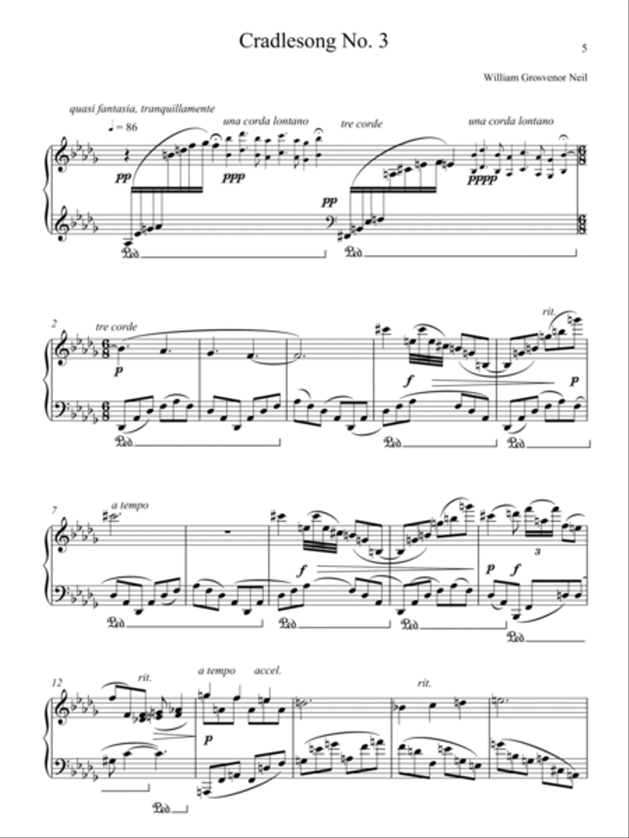 Three Cradlesongs for solo piano Piano Solo scores gallery preview page 6
