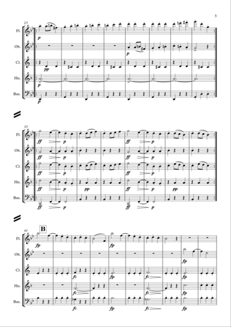 Dvorak: Slavonic Dances Op.46 No.8 in G minor (Furiant) - wind quintet Woodwind Quintet scores gallery preview page 4