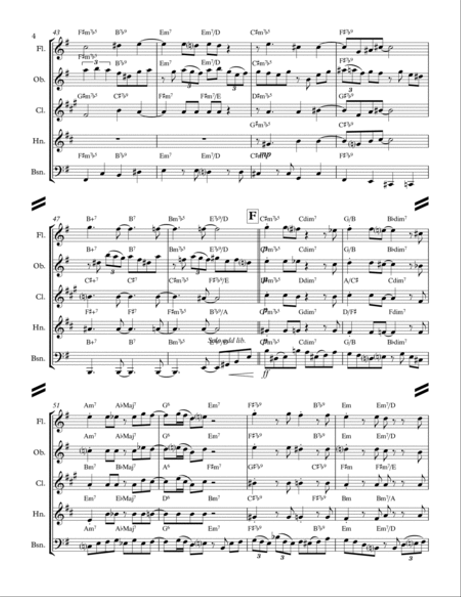 April In Paris Woodwind Quintet scores gallery preview page 5