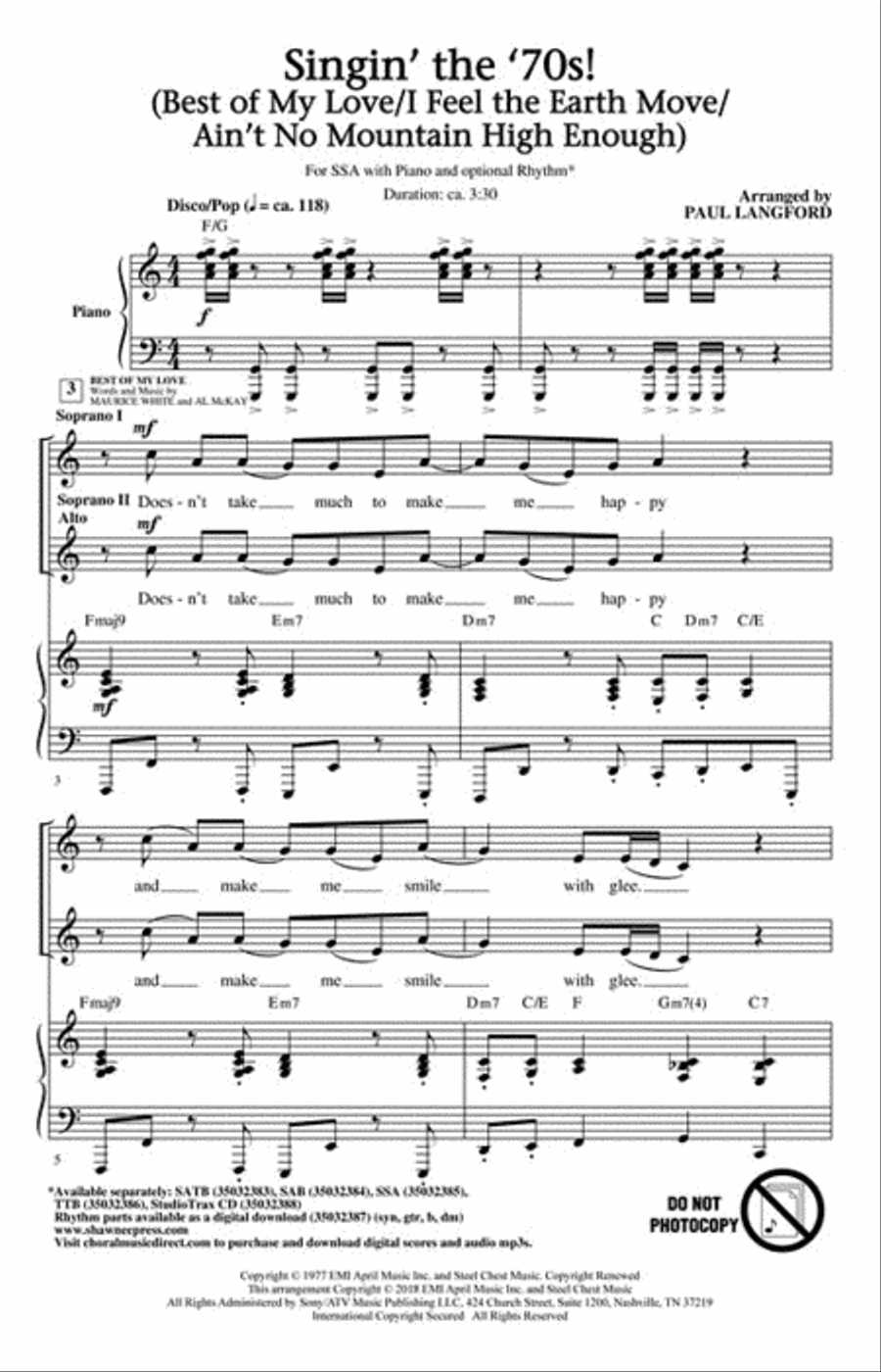 Singin' the '70s! SSA scores gallery preview page 2