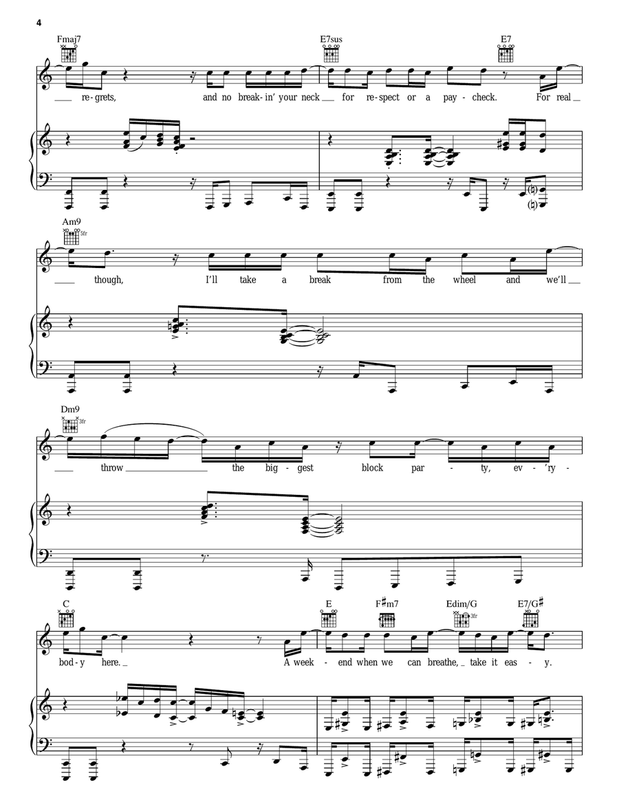 96,000 (from In The Heights: The Musical) Guitar scores gallery preview page 4