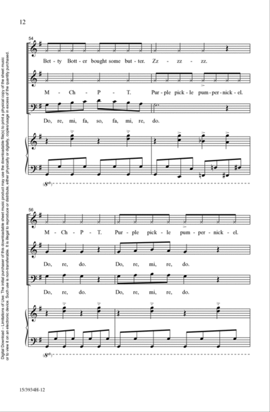 The Warm Up Song 3-Part scores gallery preview page 12