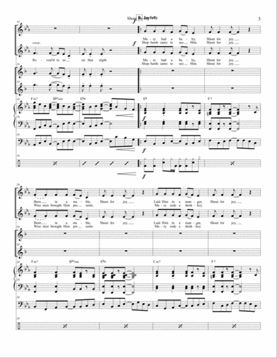 Shout for Joy - Easy Choir and Jazz Quintet Unison Choir scores gallery preview page 4