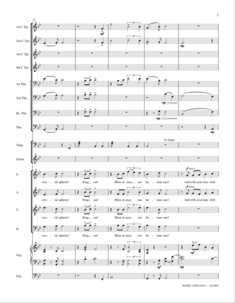 Hodie (This Day) - Score Hodie (This Day) - Score Choir scores gallery preview page 5