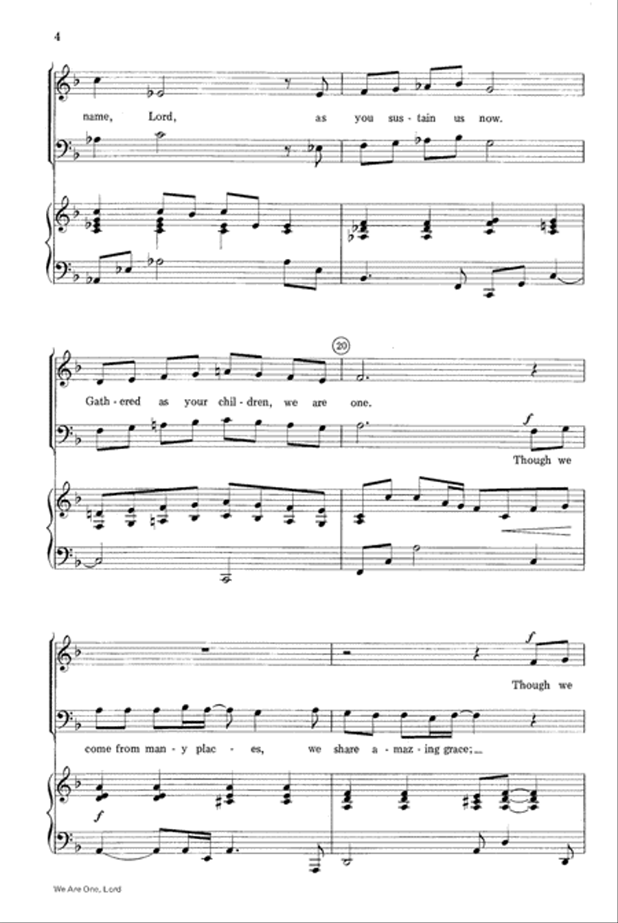 We Are One, Lord 4-Part scores gallery preview page 5
