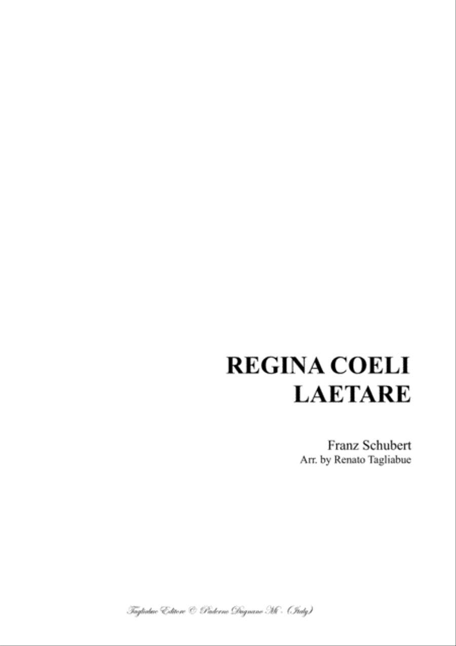 REGINA COELI LAETARE - F. Schubert - Arr. for String Quintet and Piano/Organ Small Ensemble scores gallery preview page 1