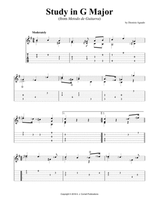 Study in G Major (from Metodo de Guitarra)