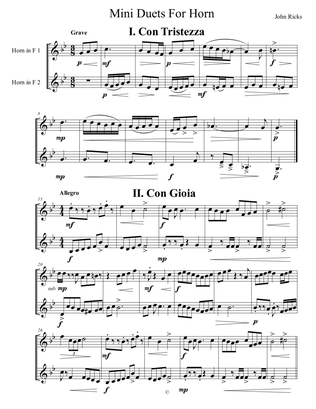 Miniature Duets For Horn