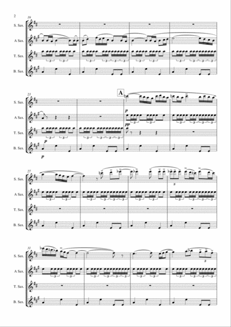 Boléro arranged for Saxophone Quartet Saxophone Quartet scores gallery preview page 3