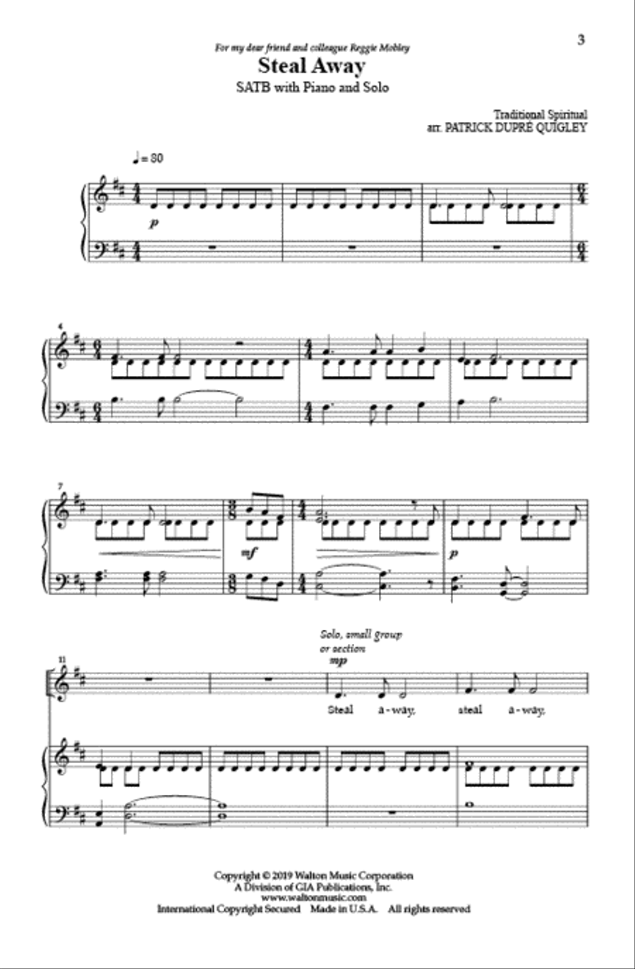Steal Away 4-Part scores gallery preview page 2