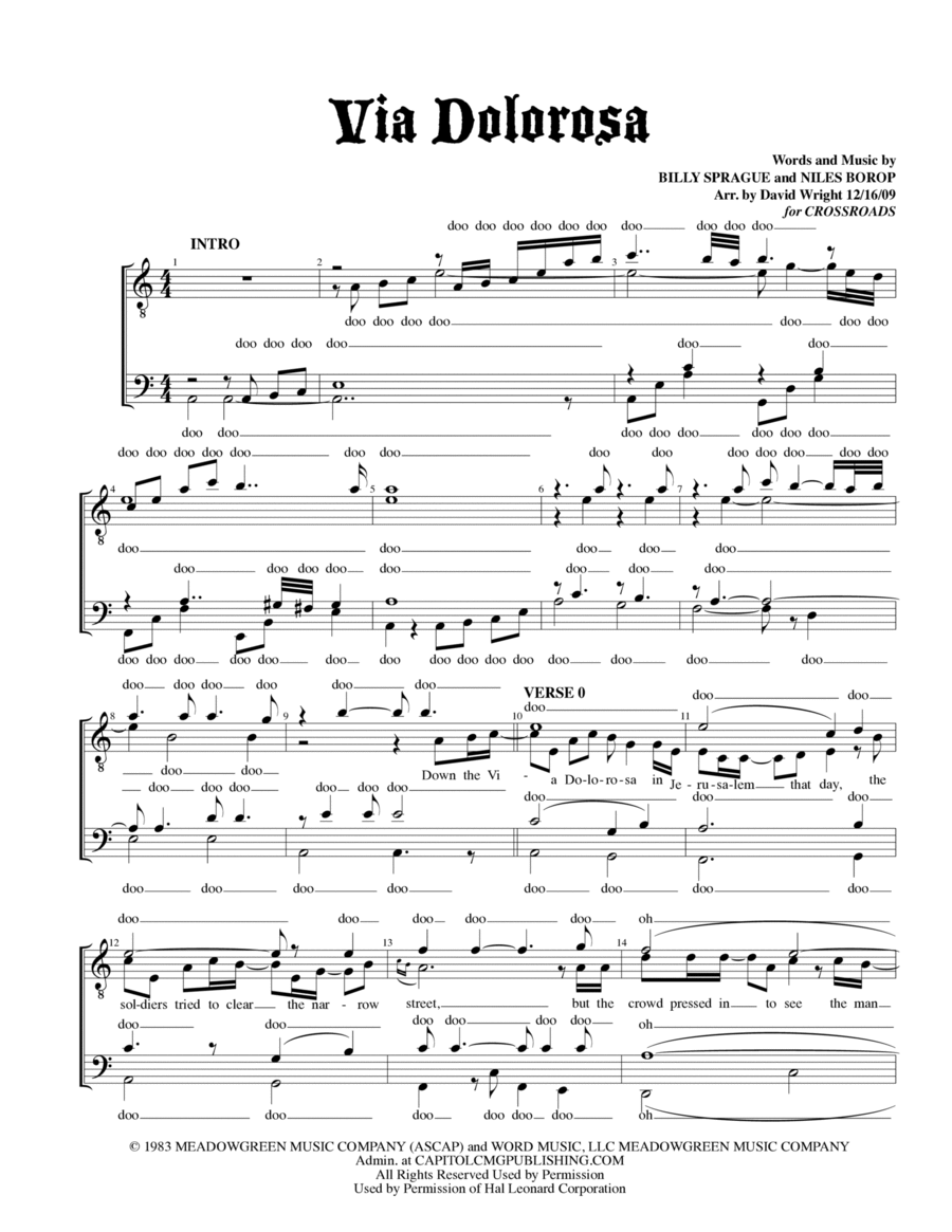 Via Dolorosa A Cappella scores gallery preview page 1