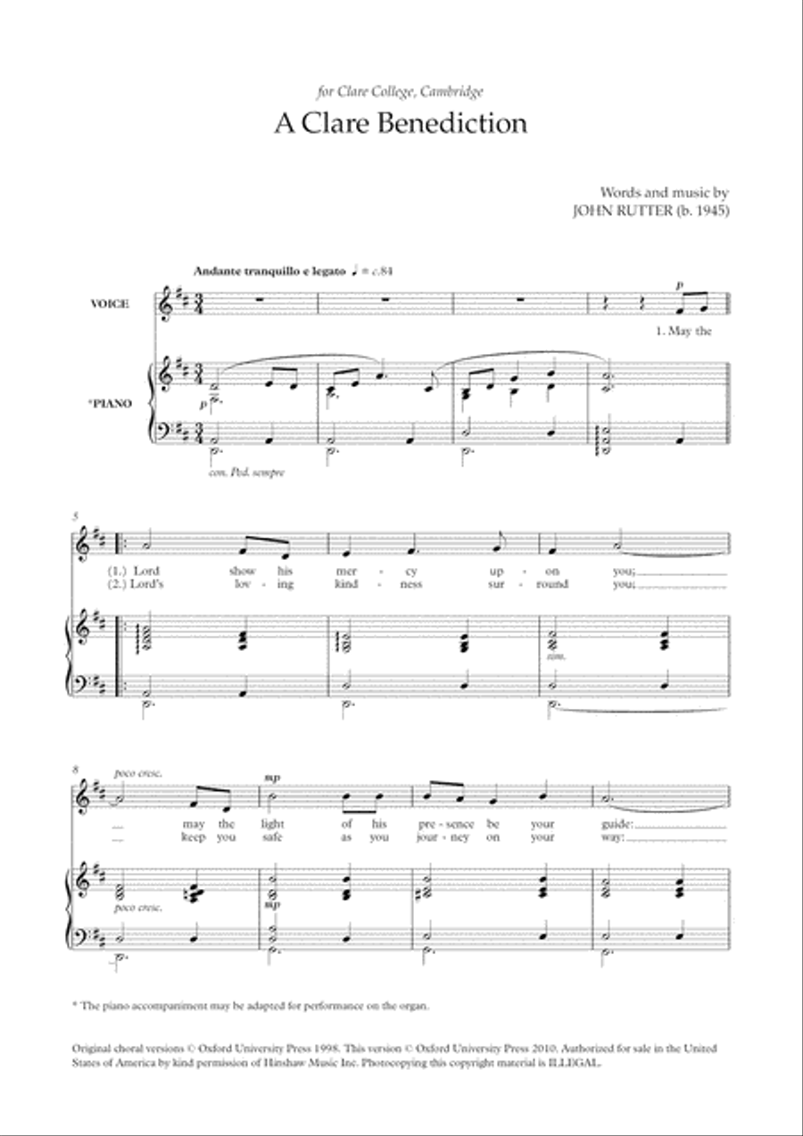 A Clare Benediction (solo/high) High Voice scores gallery preview page 2