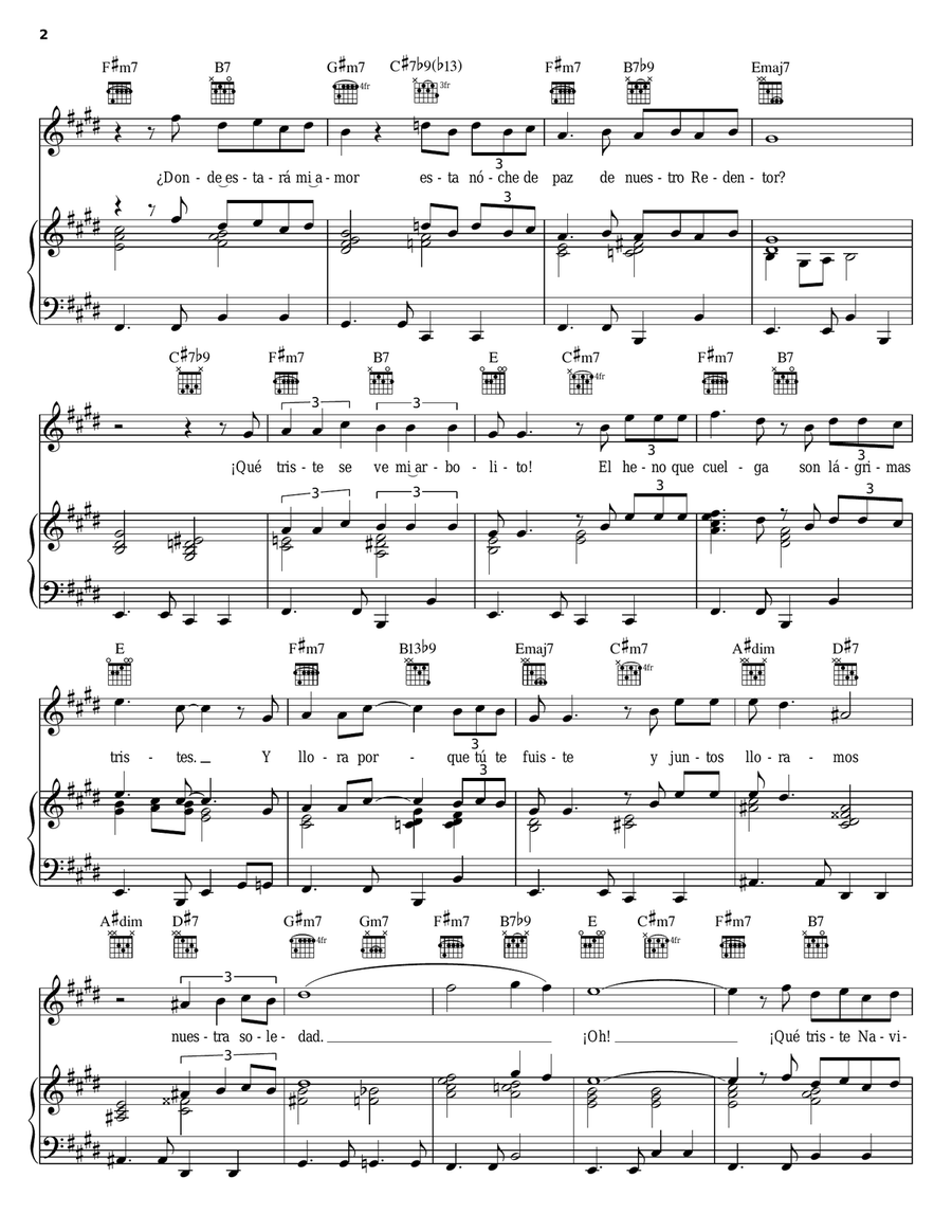 Triste Navidad Triste Navidad Piano, Vocal, Guitar scores gallery preview page 2
