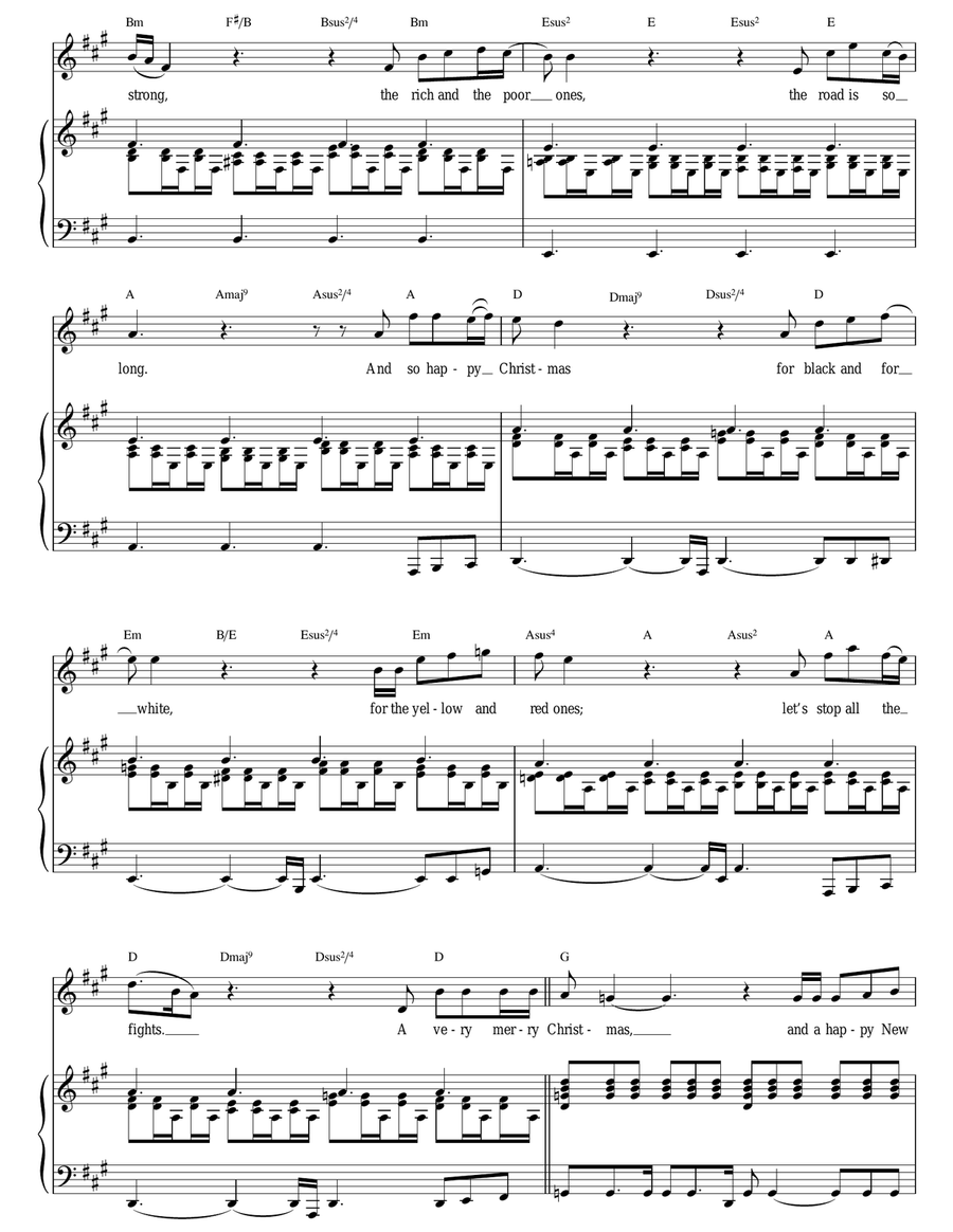 Happy Xmas (War Is Over) Happy Xmas (War Is Over) Piano, Vocal scores gallery preview page 3