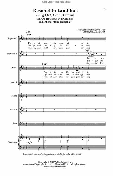 Resonet in laudibus (Sing Out, Dear Children) (Vocal Score) image number null