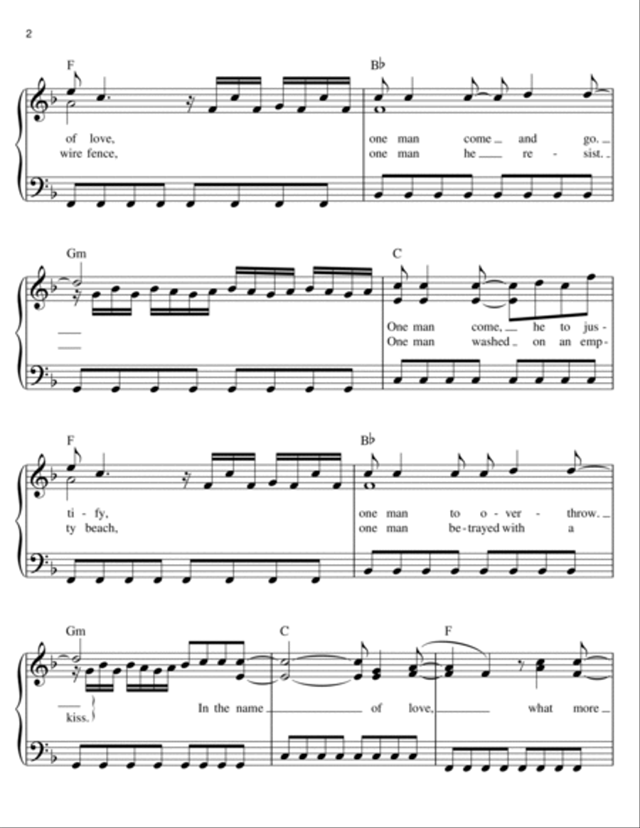 Pride (In The Name Of Love) Voice scores gallery preview page 2